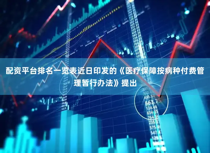 配资平台排名一览表近日印发的《医疗保障按病种付费管理暂行办法》提出